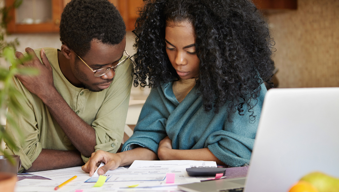 couple reviewing finances