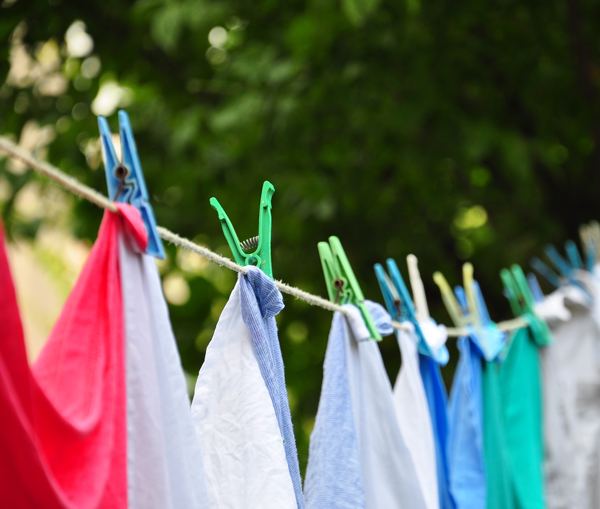 hanging clothes to dry