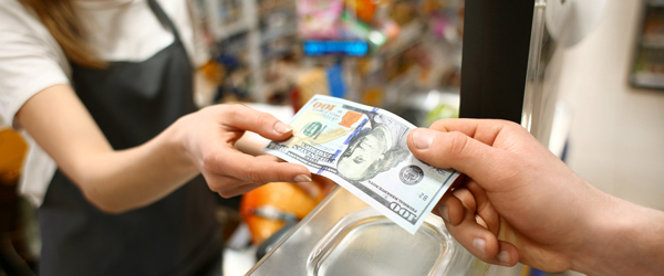 paying with cash