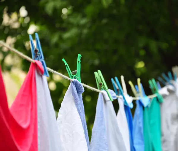 hanging clothes to dry