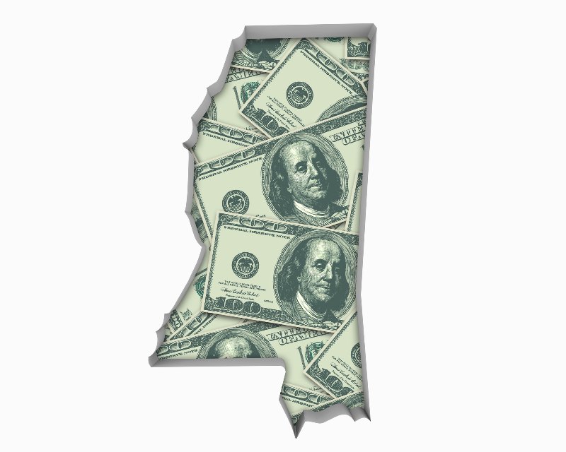 Mississippi-shaped money by Century Support Services