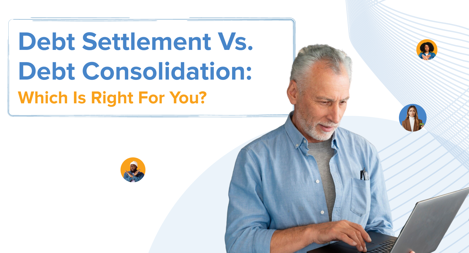 Individual reviewing financial options, representing a comparison of debt settlement and debt consolidation solutions.
