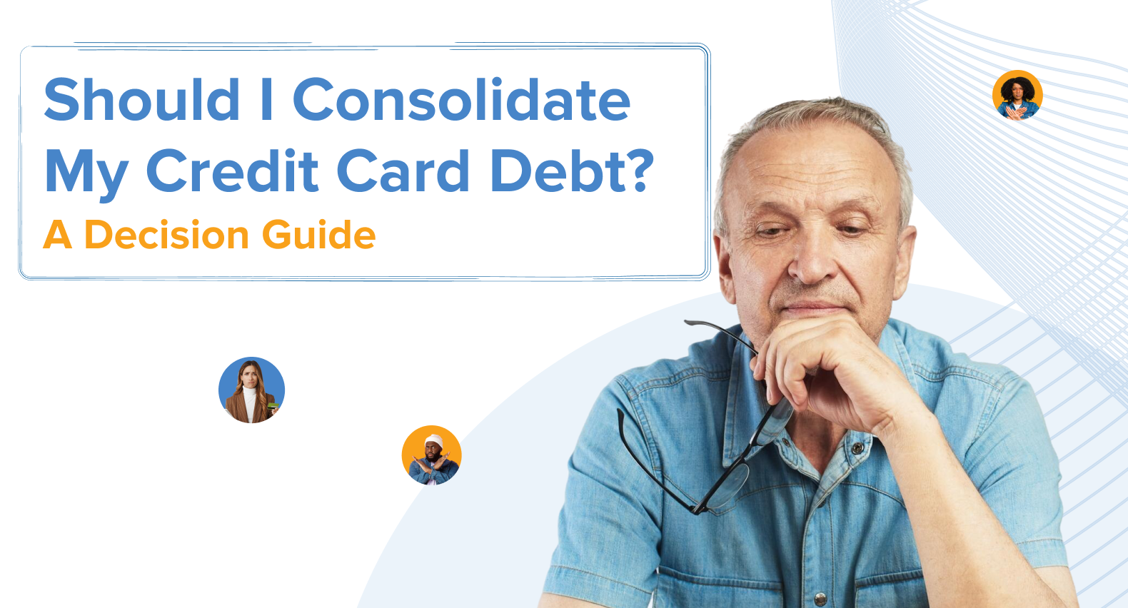 Man looking at a laptop for an article about credit card debt consolidation.