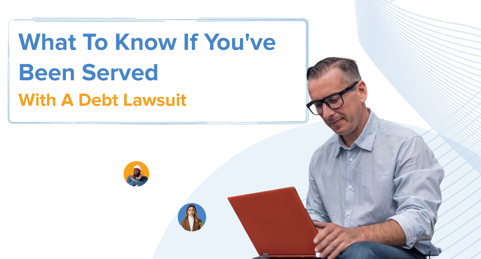 A person looking attentively at a laptop, representing someone reviewing legal documents after being served with a debt lawsuit.