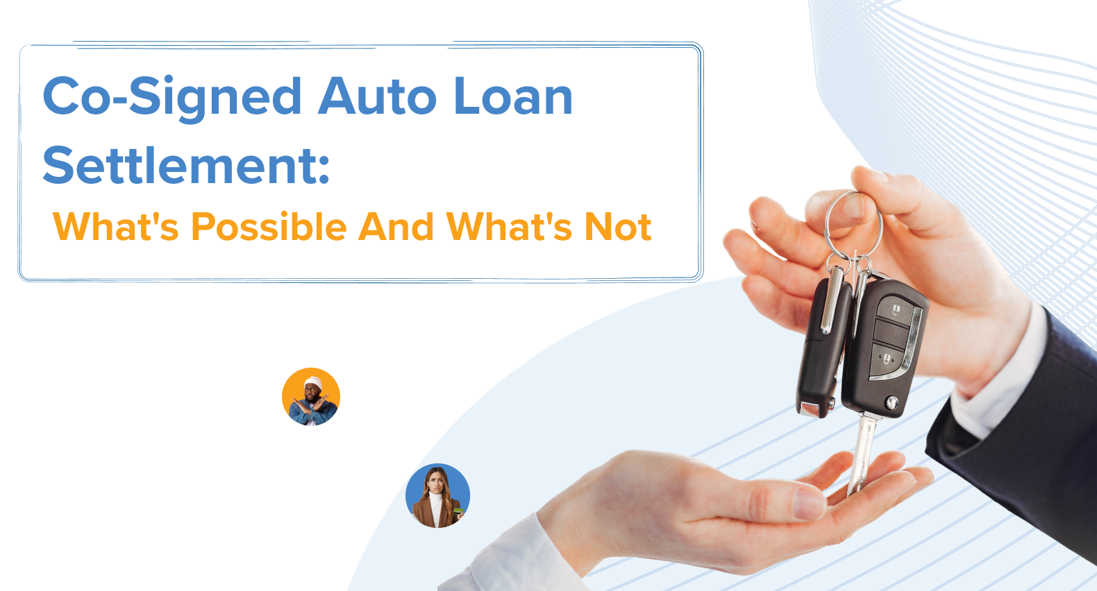 A hand passing car keys to another hand.