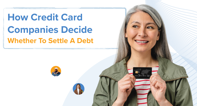 A person holding a credit card, representing a consumer learning how creditors evaluate settlement offers.