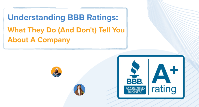A graphic representing a business-ratings concept, illustrating how to interpret a company's rating.