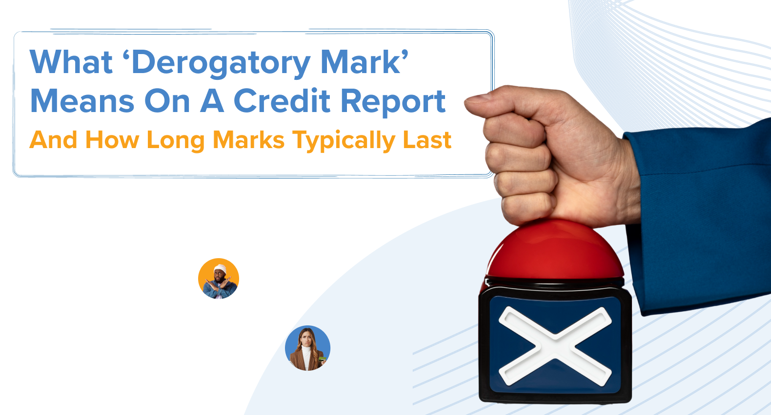 A hand pressing a derogatory mark button.