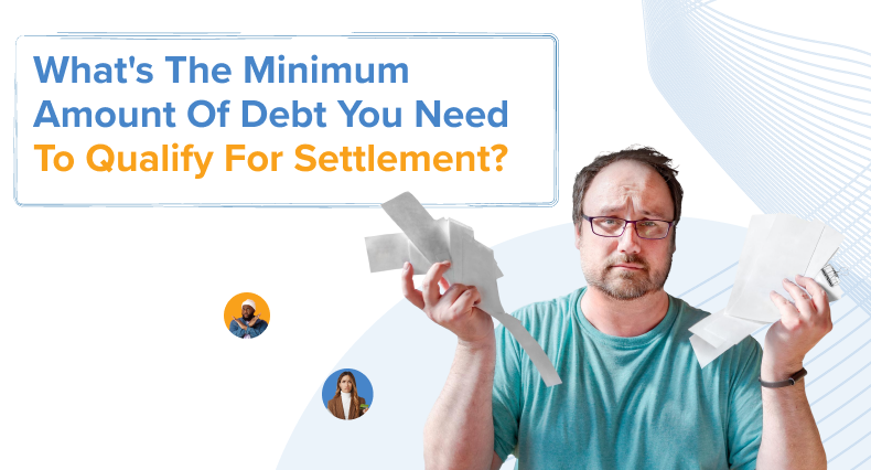 A person reviewing bills at a table, representing someone wondering whether their debt qualifies for settlement.